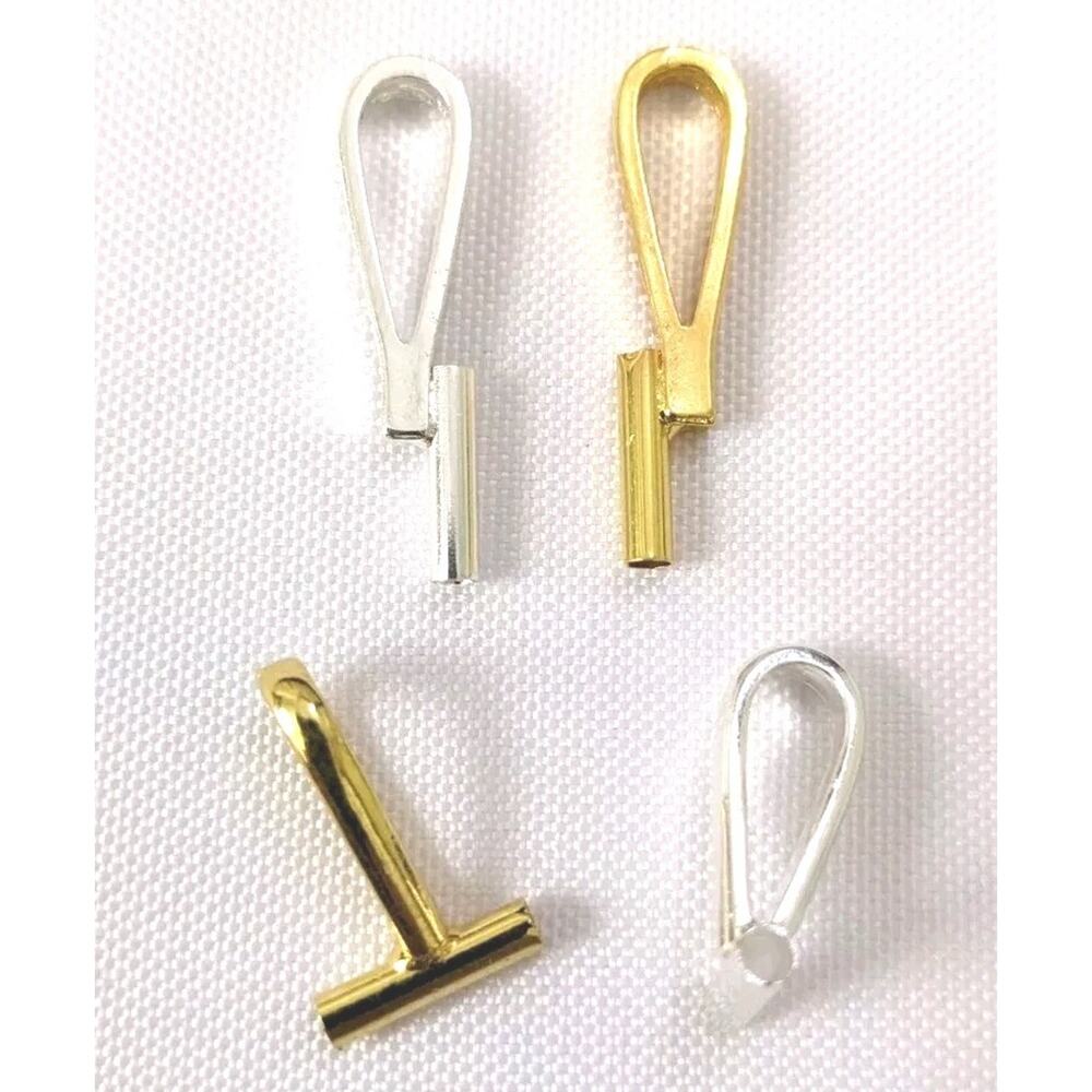 set lot 4 pcs Pin Brooch to Pendant Jewelry Converters Gold and Silver tone
